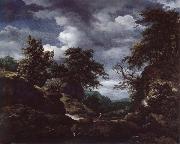 Hilly Wooded Landscape with Cattle Jacob van Ruisdael